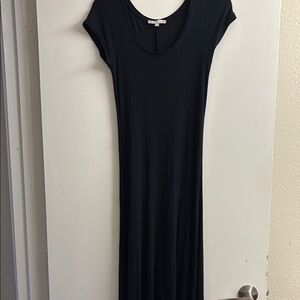 Joan Vass Black Sleeveless Sheath Maxi Dress
